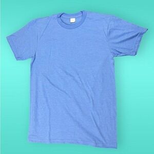 Vintage 90s Blue Cotton T Shirt Womens‎ Small Soft Basic Tee